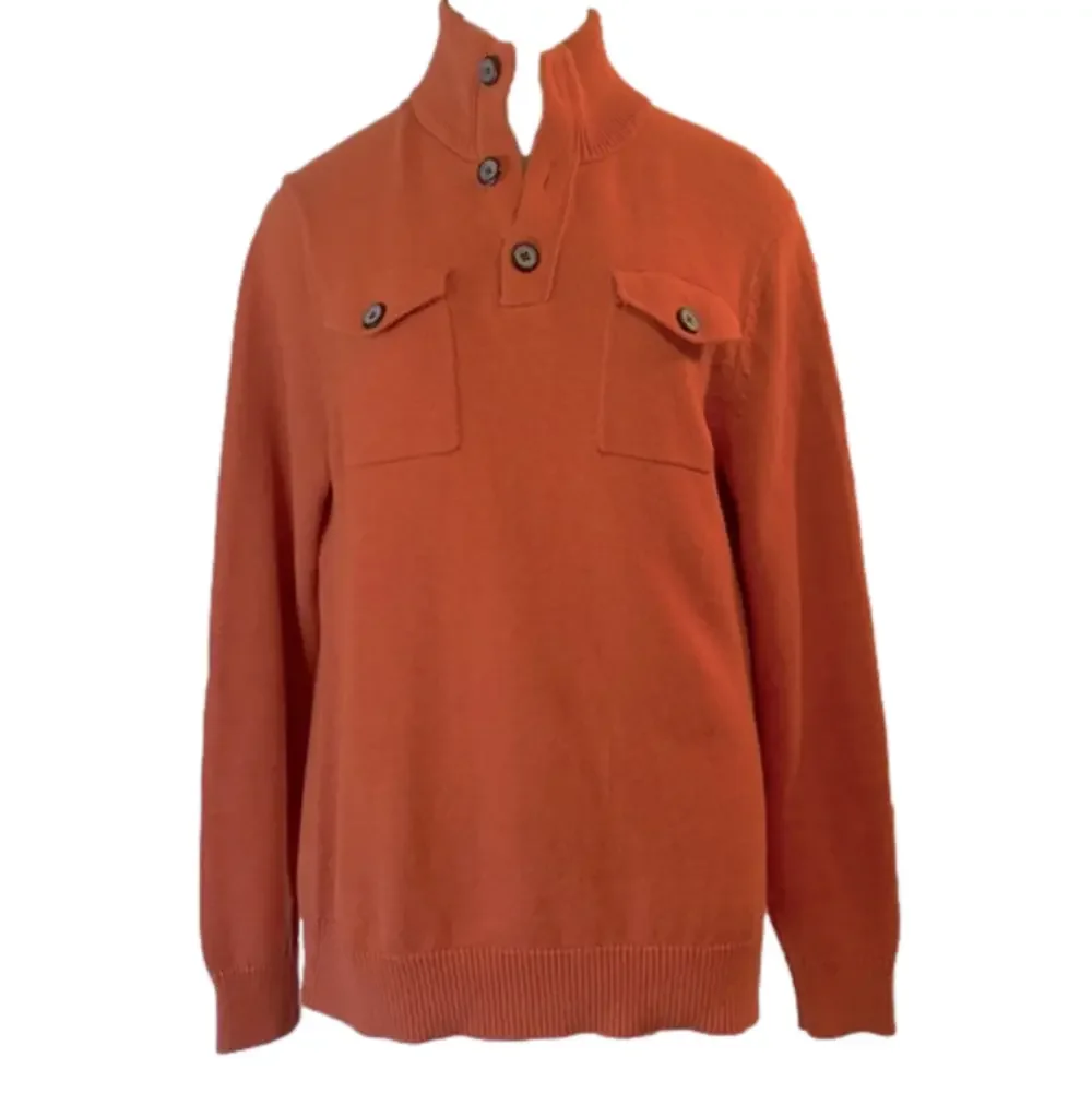 Banana Republic sz M burnt orange cotton sweater with high collar